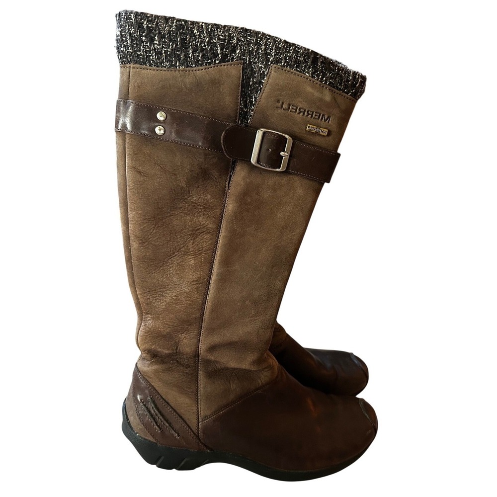 Merrell Brown Leather Martina Espresso Tall Boots Women's 8